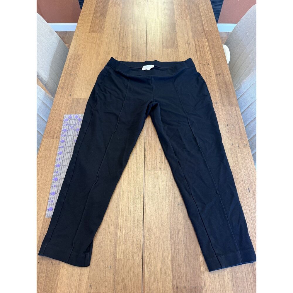 Talbots Black Front-Seam Stretch Knit Pull-On Ankle Pants - XL Petite